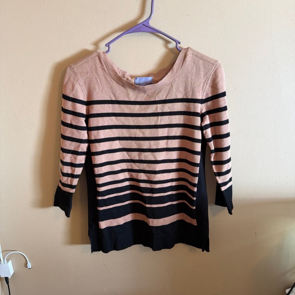 Laura Scott Black and Tan Knit Top
